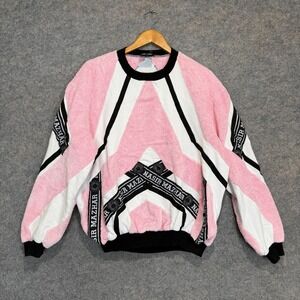 Nasir Mazhar Terry Cloth Sweatshirt Adult Large Pink Stripe Designer Rihana 2014
